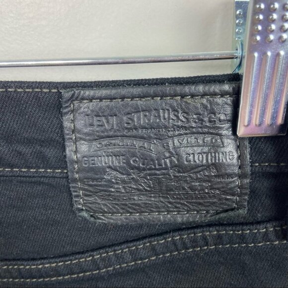 Levis Wedgie Icon Fit Black Size 26 Button Fly High Rise Raw Hem Distressed Jean - Picture 8 of 14